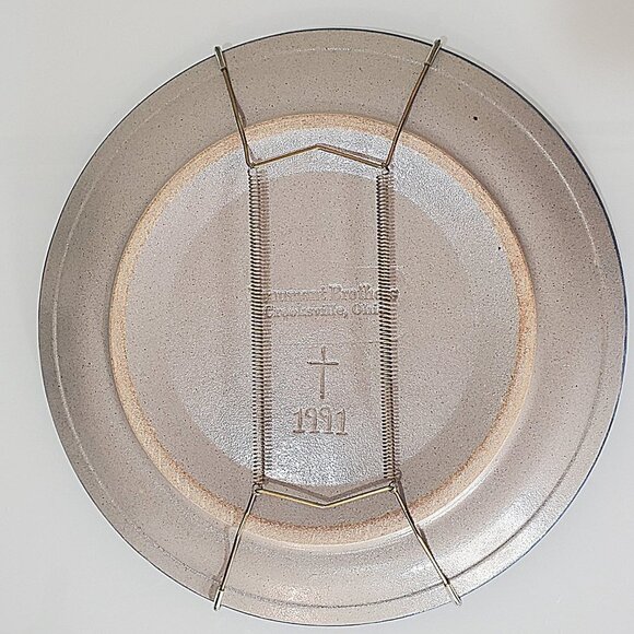 Beaumont Brothers Pottery, Ceramic Plate, Salt Glaze Colbalt 1991 Dated Stamped - Picture 3 of 8